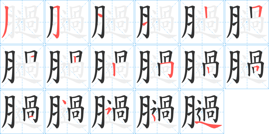 膼字笔画写法