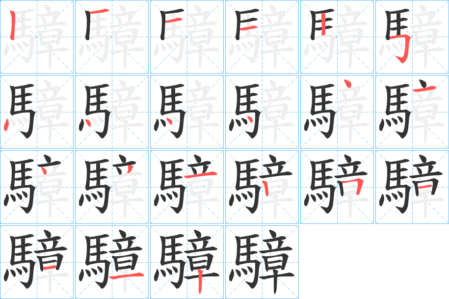 騿字笔画写法